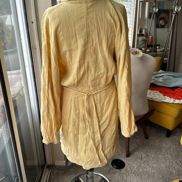 Free People Moni Mini Dress Endless Summer Textured Tie Yellow Size M - Picture 6 of 9